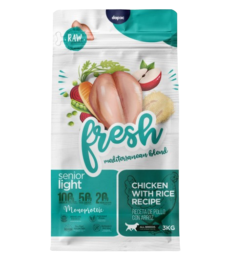 fresh mediterranean cao raçao seca light frango 3kg