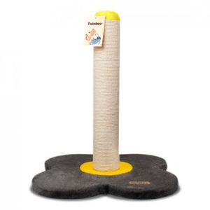 arranhador base preta e amarela 34cm
