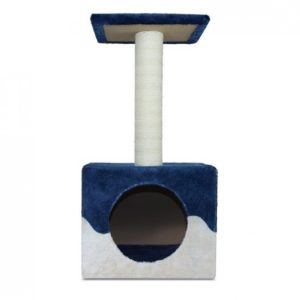 arranhador com caixa azul e branco 60cm