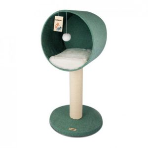 arranhador com cama e almofada removivel azul 78cm