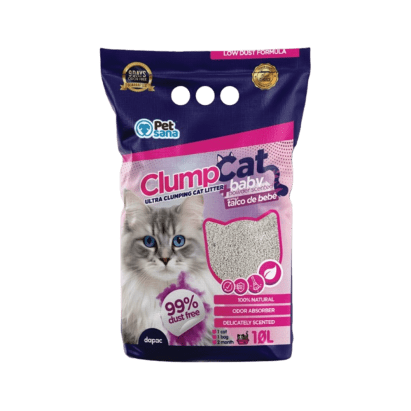 Areia Clumpcat Natural Talco de Bebé – 10lt