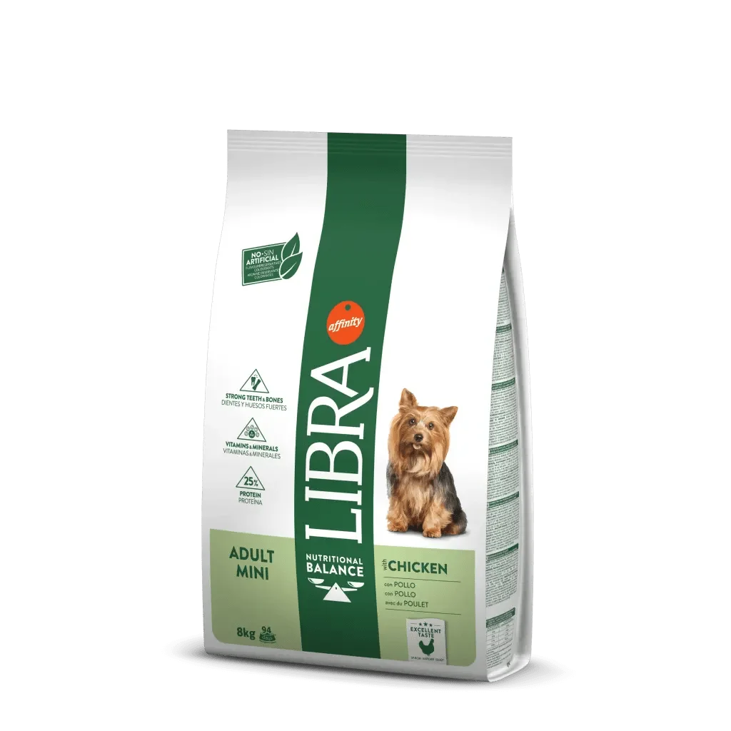 Libra raçao seca cao adulto mini frango 8kg